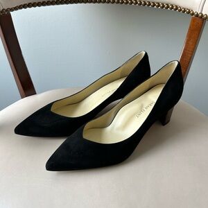 Sarah Flint black suede pointed toe heels